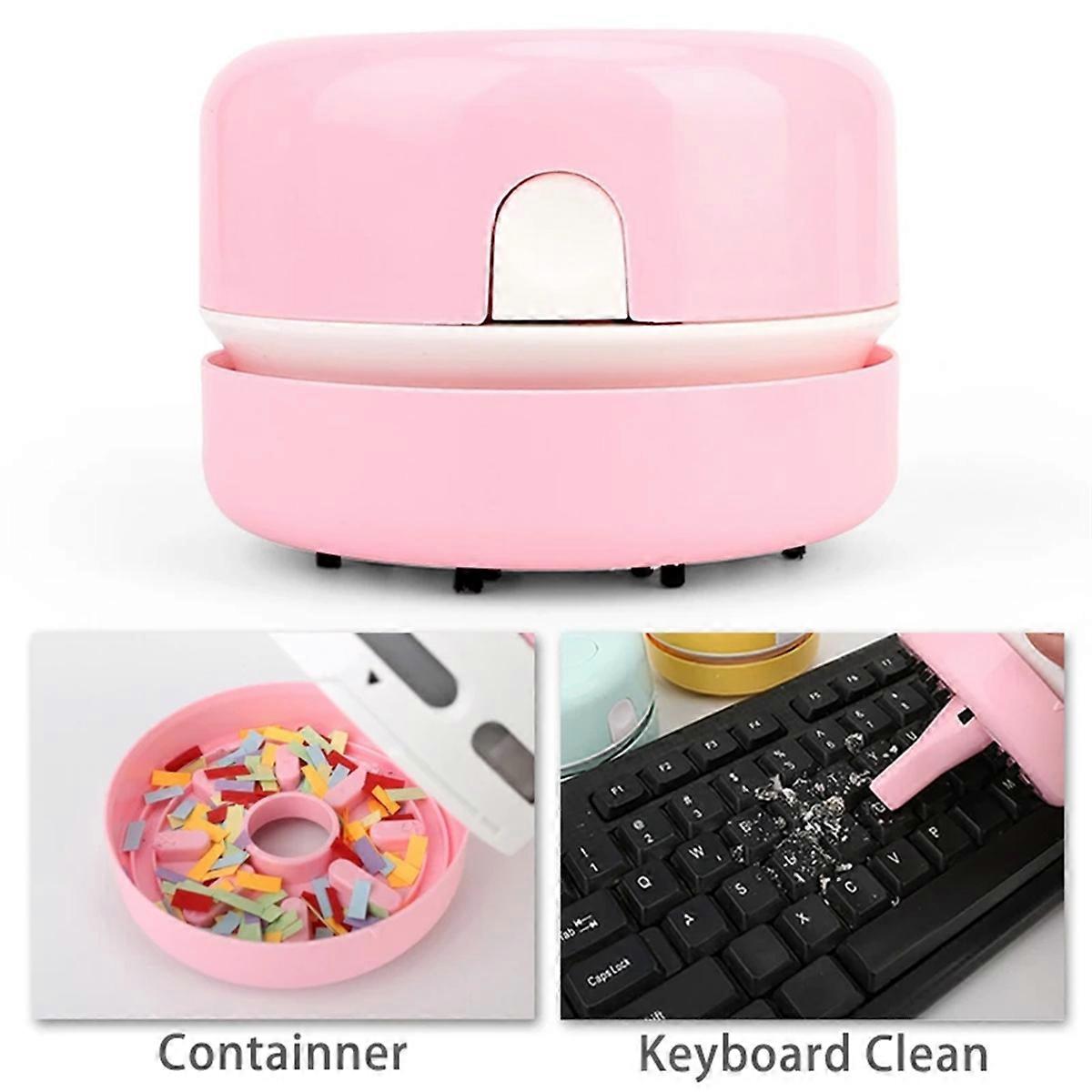 Desktop Cleaner Mini Desk Vacuum Cleaner Desktop Dust Remover Pink