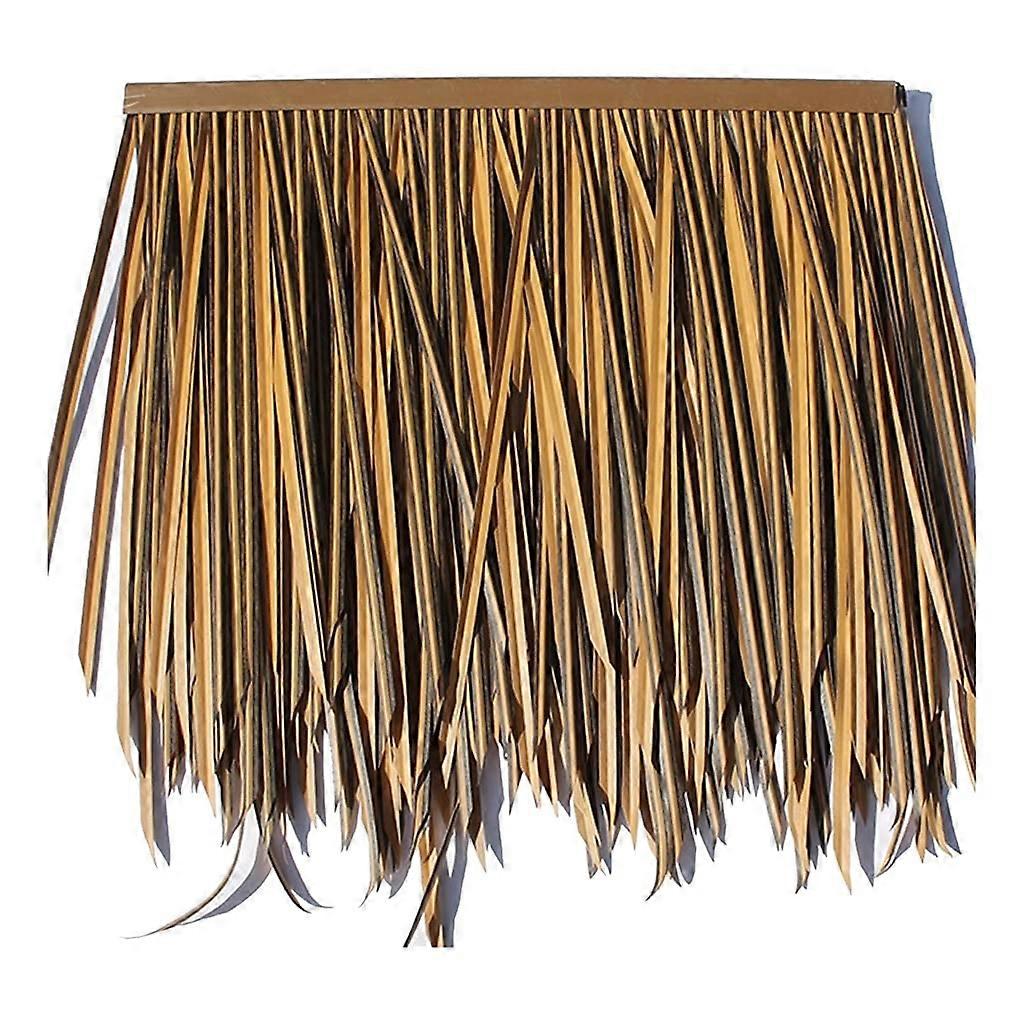 Natural Roof Artificial Grass Thatch Tiles - 0.5X0.5m Plastic Palm Roof Panels, Flame Retardant, Yellow, 2pcs