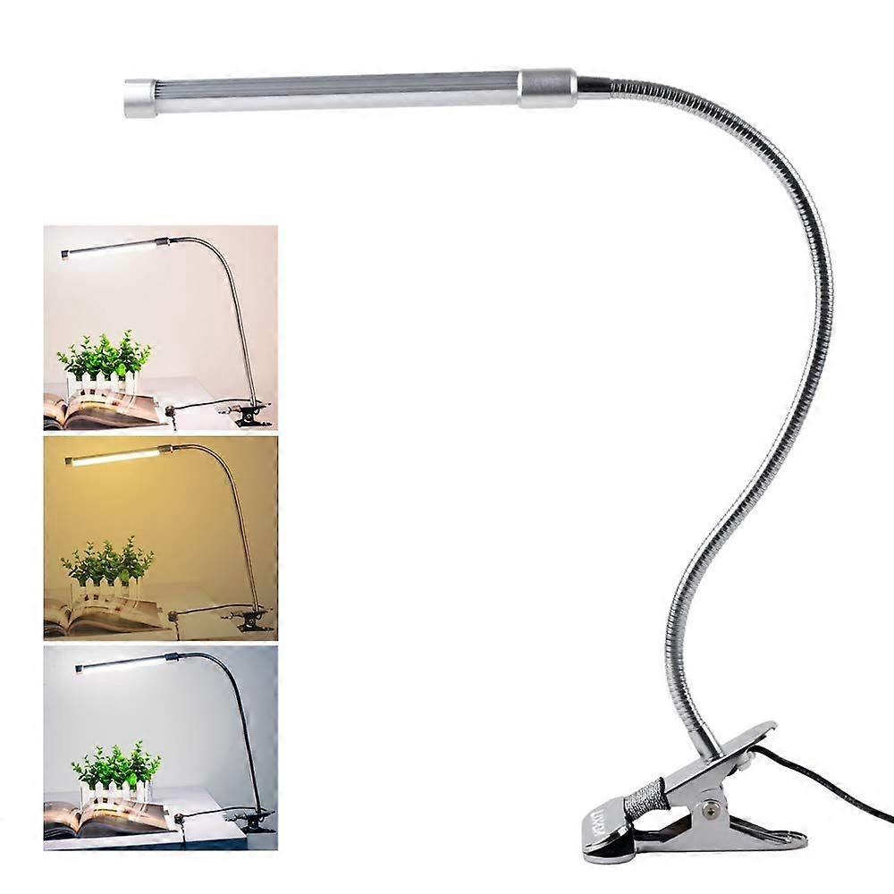 10-Stage Dimmable Eye-Safe LED and Adjustable Clamp with 3 Light Colors and USB Powered, White