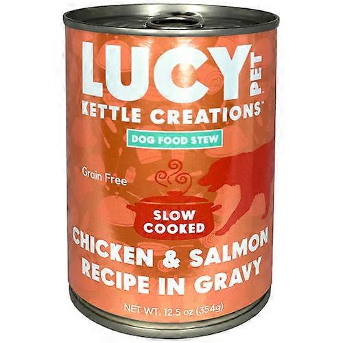 Lucy Pet Products, Kettle Creations 鸡肉和鲑鱼肉汁狗粮,鸡肉和鲑鱼,12 个/12.5 盎司(计数 12 个)
