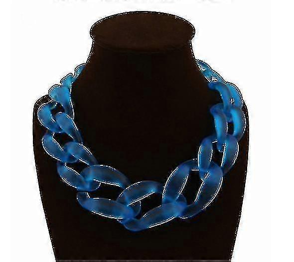 Collier ras du cou épais en résine acrylique vintage Lackingone, chaîne à plastron, pendentifs