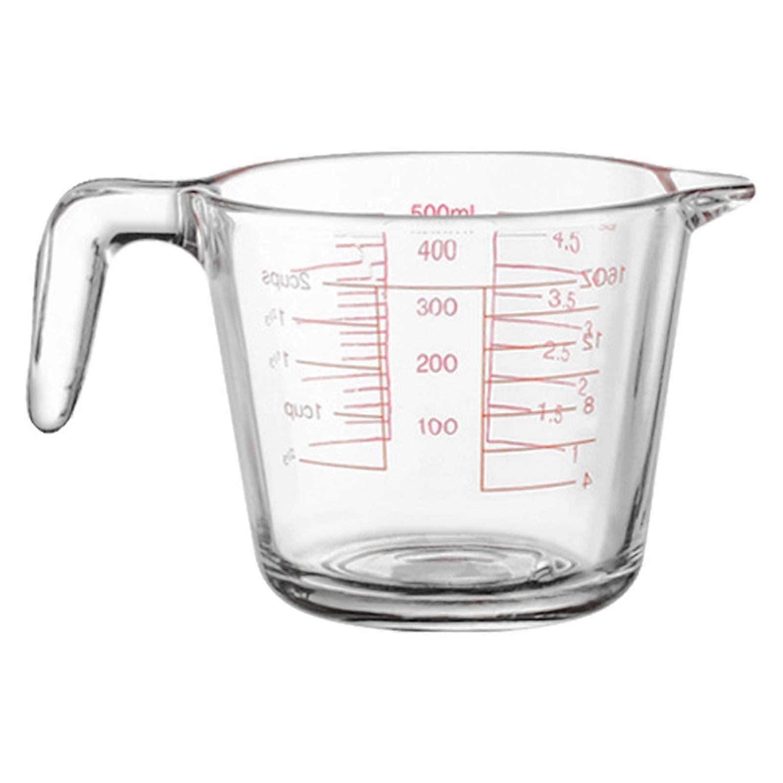 Tazza di misurazione in vetro resistente al calore Strumento da cucina Tazza di misurazione in vetro trasparente per