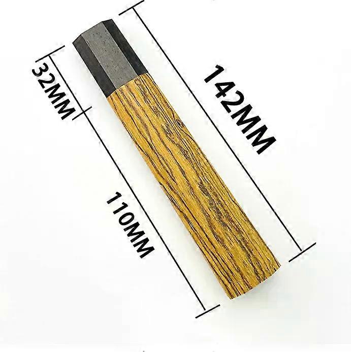 Shibingsheng 1piece Golden sandalwood+ Ebony Octagonal Knife Handle for DIY Semi-finished Damascus Knife Handle Material Kitchen Knife Handle