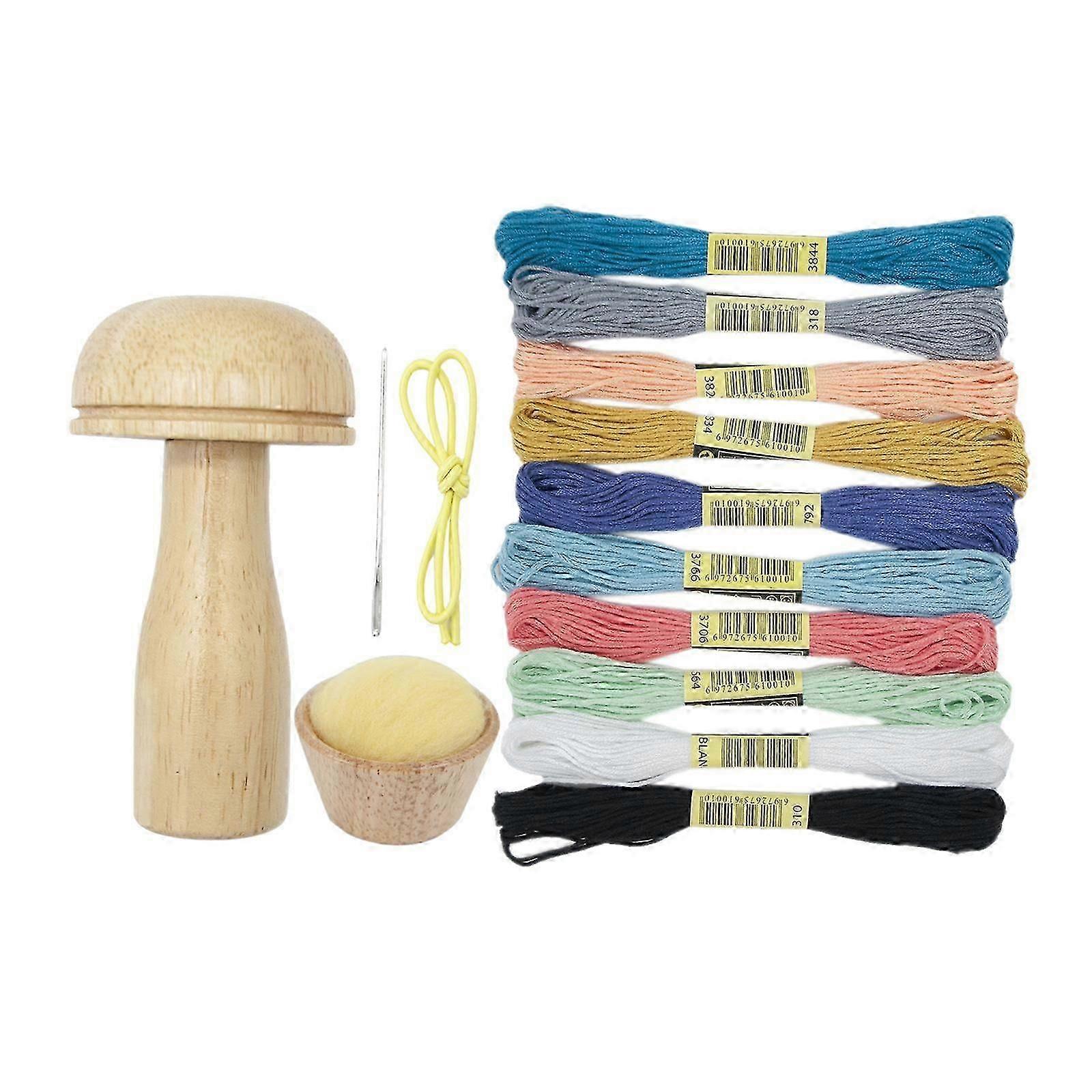 Wood Darning Mushroom Darner Patching Tool Socks Clothes Sewing