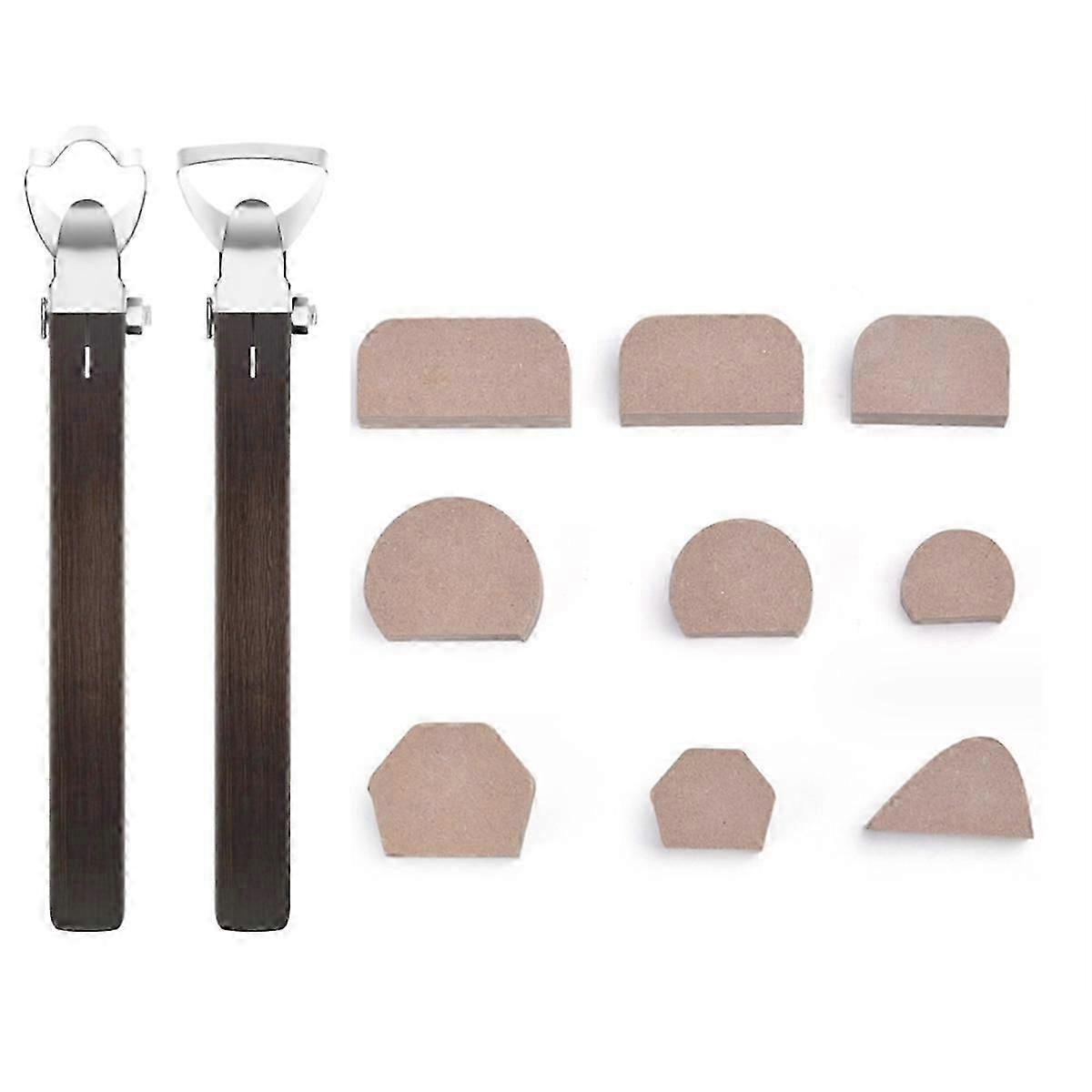 2Pcs Pottery Carving Tools Sculpture ,9 Pcs Mug Handle Forms , Pottery Clay Extruder Tool Handle Sh