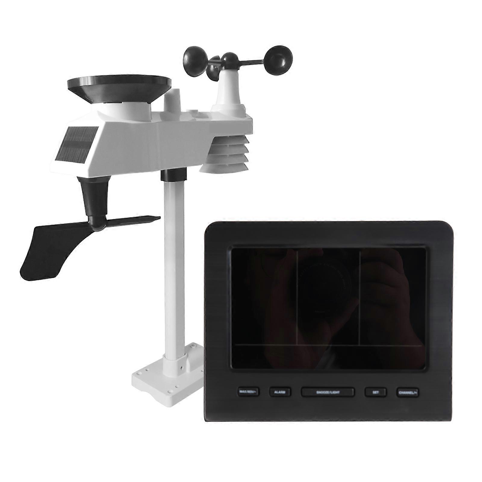 חיישן חיצוני אלחוטי תחנה דיגיטלית עם תחזית מזג אוויר טמפרטורה לחץ אוויר לחות רוח גשם מד ירח ביטוי שעון מעורר