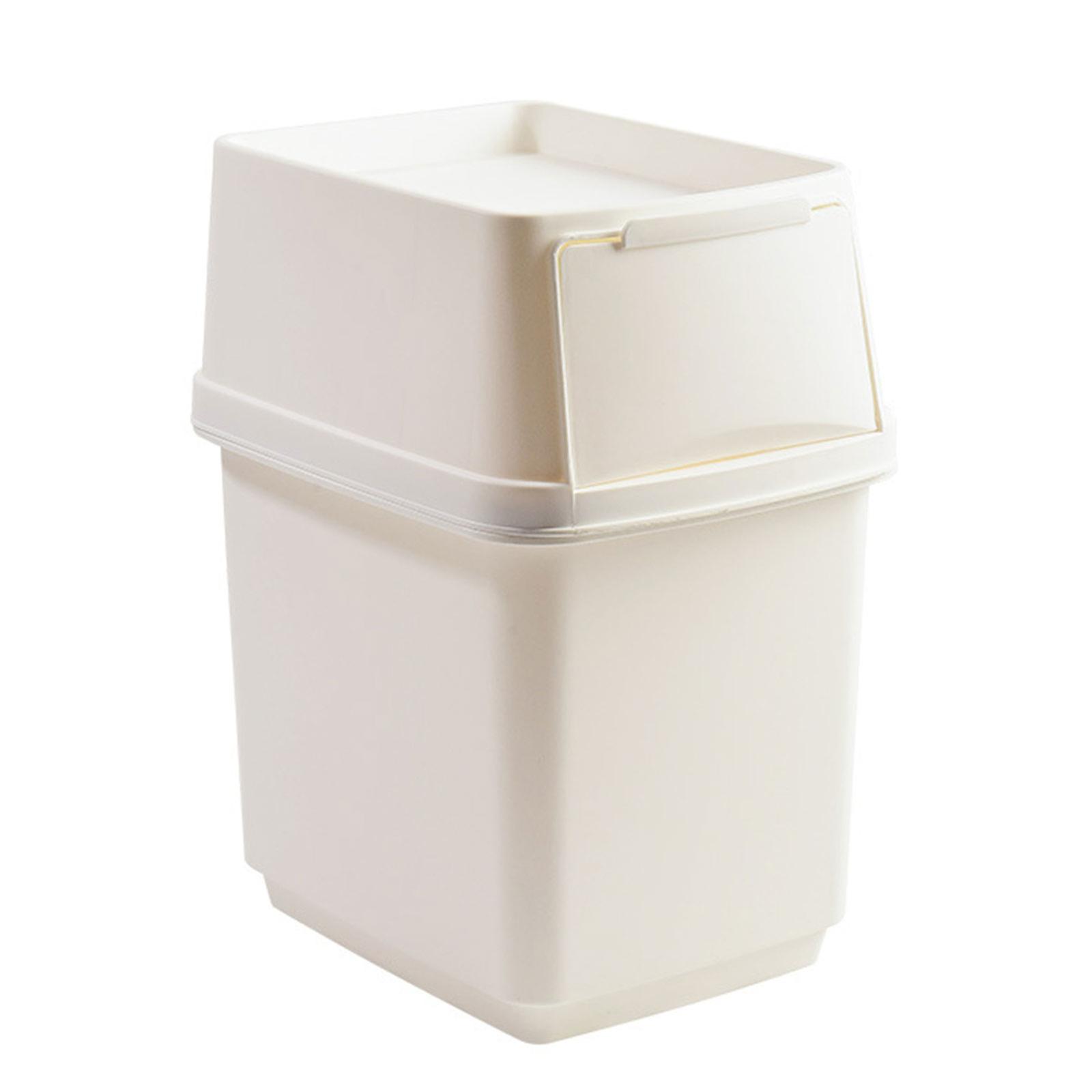 Trash Bin with Easy Press Lid Fashionable Garbage Can Push Top Waste Bin Bathroom Storage Bucket for Any Room