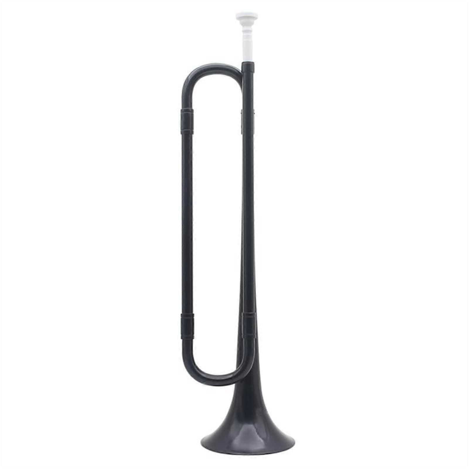 B Flat Bugle Cavalry Trumpet Environmentally Friendly Plastic with Mouthpiece for Band School Student Black Colour Student Trumpet
