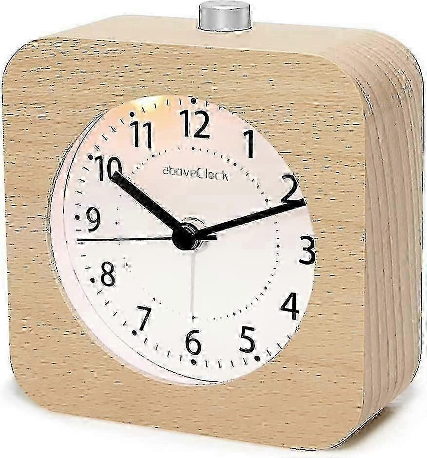 Réveil de voyage analogique silencieux à piles avec veilleuse, conception en bois sans tic-tac pour la lumière Sleepers_mm2 -CN-WR