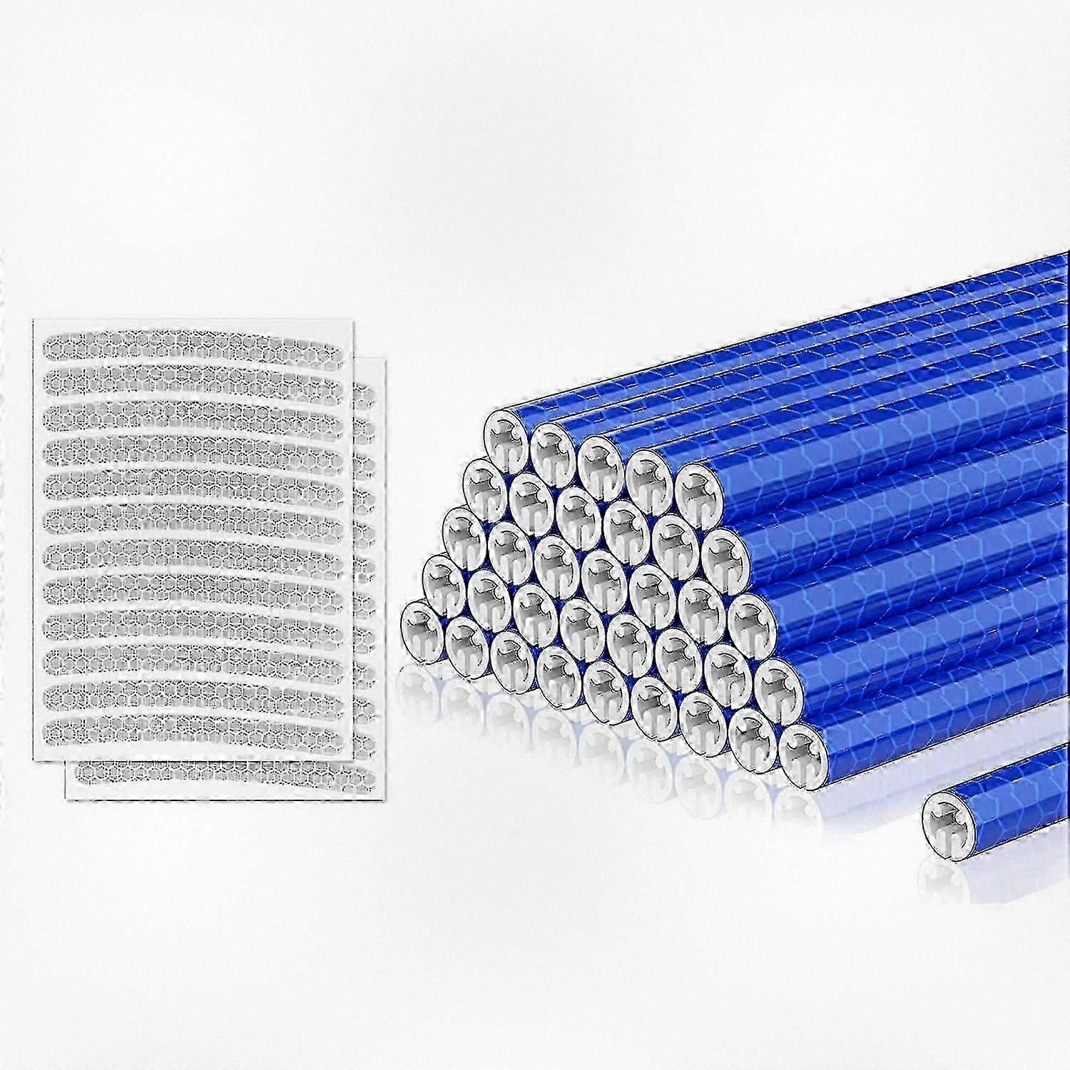 Waterproof Bicycle Spoke Reflectors Set with Clip Tubes, Blue Color for Enhanced Safety and Visibility