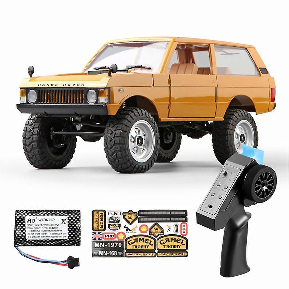 MN168 1/12 RC Crawler, 2.4G 4WD OffRoad Truck with Lights, TwoStage Speed (RTR/Yellow)