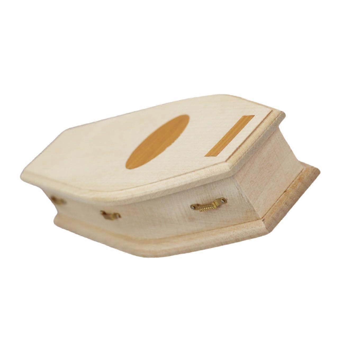Miniature Coffin Boxes - Wooden Mini Coffin for Halloween Decor, Dollhouse Accessory, No Odor, Non-Toxic, 4x2 Inches