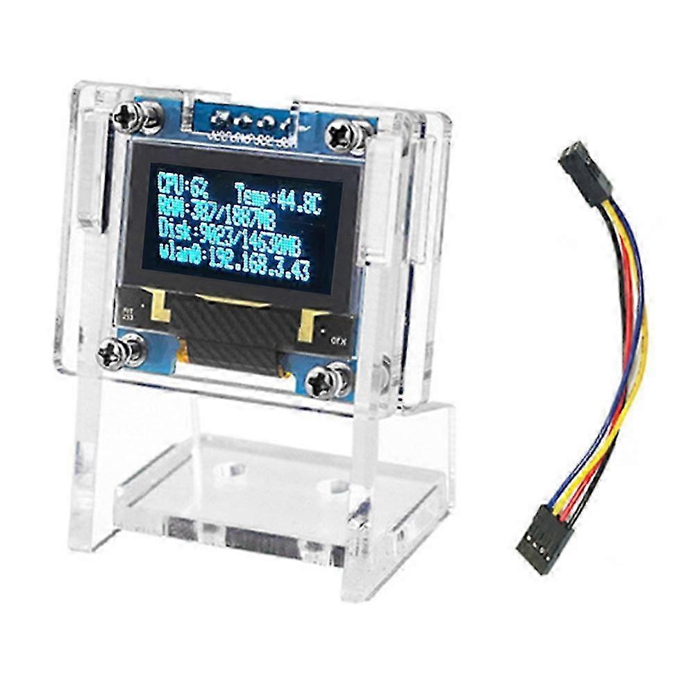 For Raspberry Pi 0.96 Inch OLED with Case I2C SSD 4Pin Module LCD Screen Display CPU Temperature for