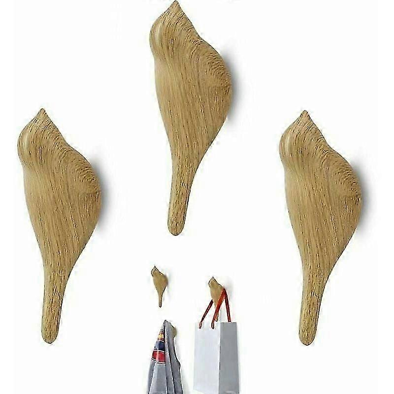 3 pièces Set Crochets en bois de résine, Bird Wall Hanging Multifonctionnel Resin Wall Hooks Bird Patterns Vêtements suspendus, serviettes, chapeaux