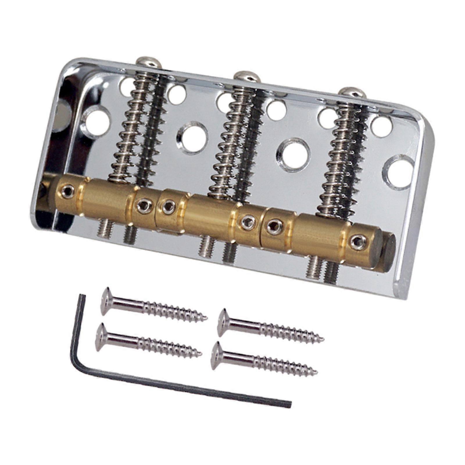 Bass Bridge Assembly Guitar Bridge, Lightweight Fixed Bridge,Easy to Install for