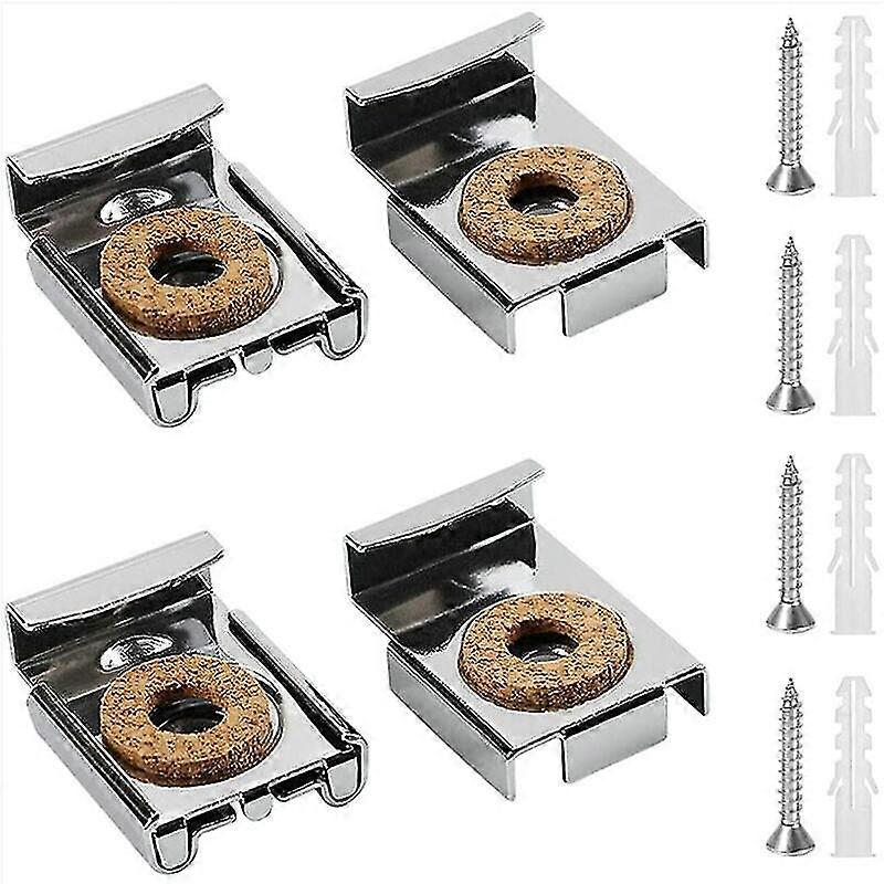 2025 4 Pieces Spring Mirror Clips Mirror Hanger Clips Fixing Mirror Clamp Mirror Brackets With Studs And Screws For Mirror Fixing Hangers Can Support