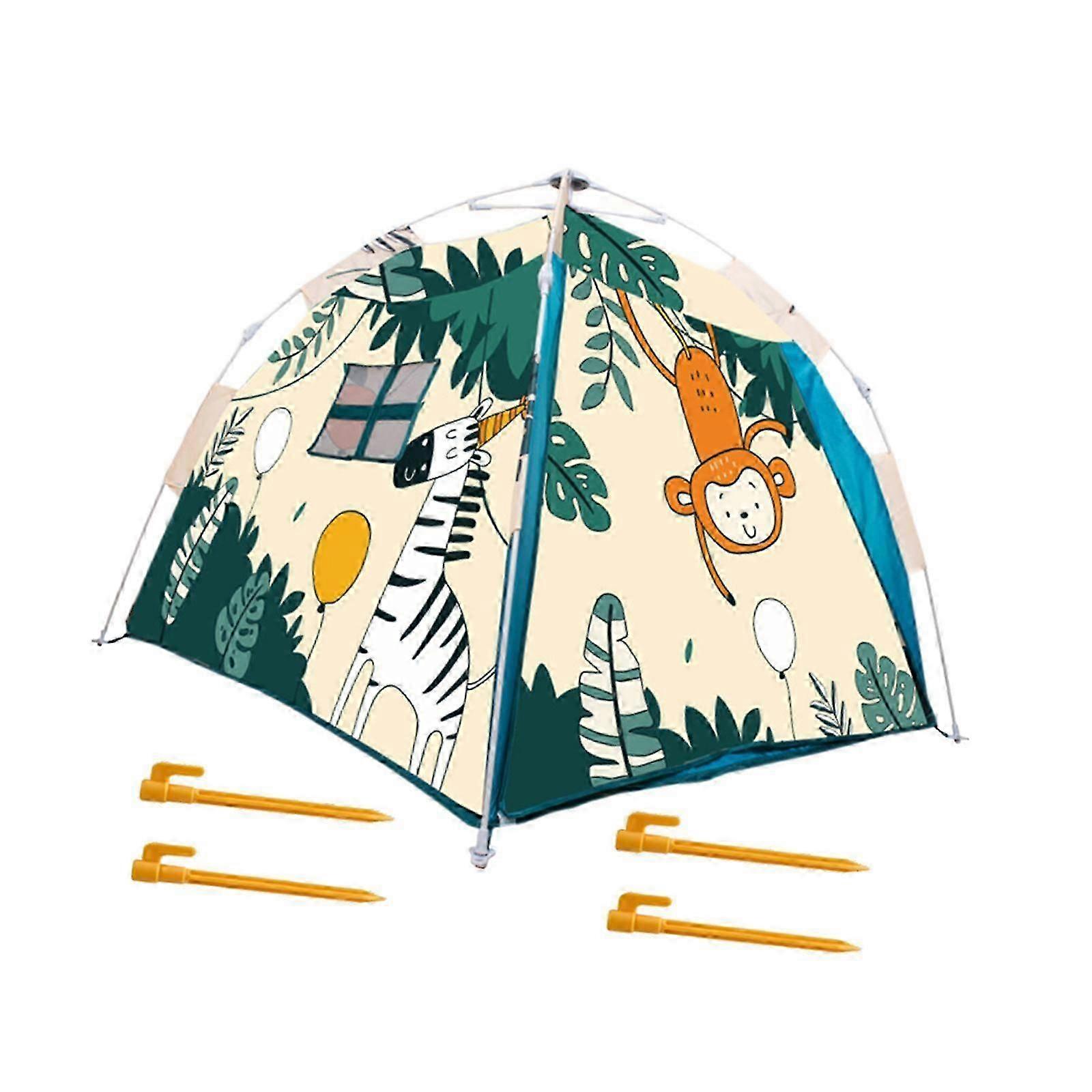 Easy to Assemble Teepee Play Tent House for Kids, Perfect for Picnics and Outdoor Fun in Khaki Color