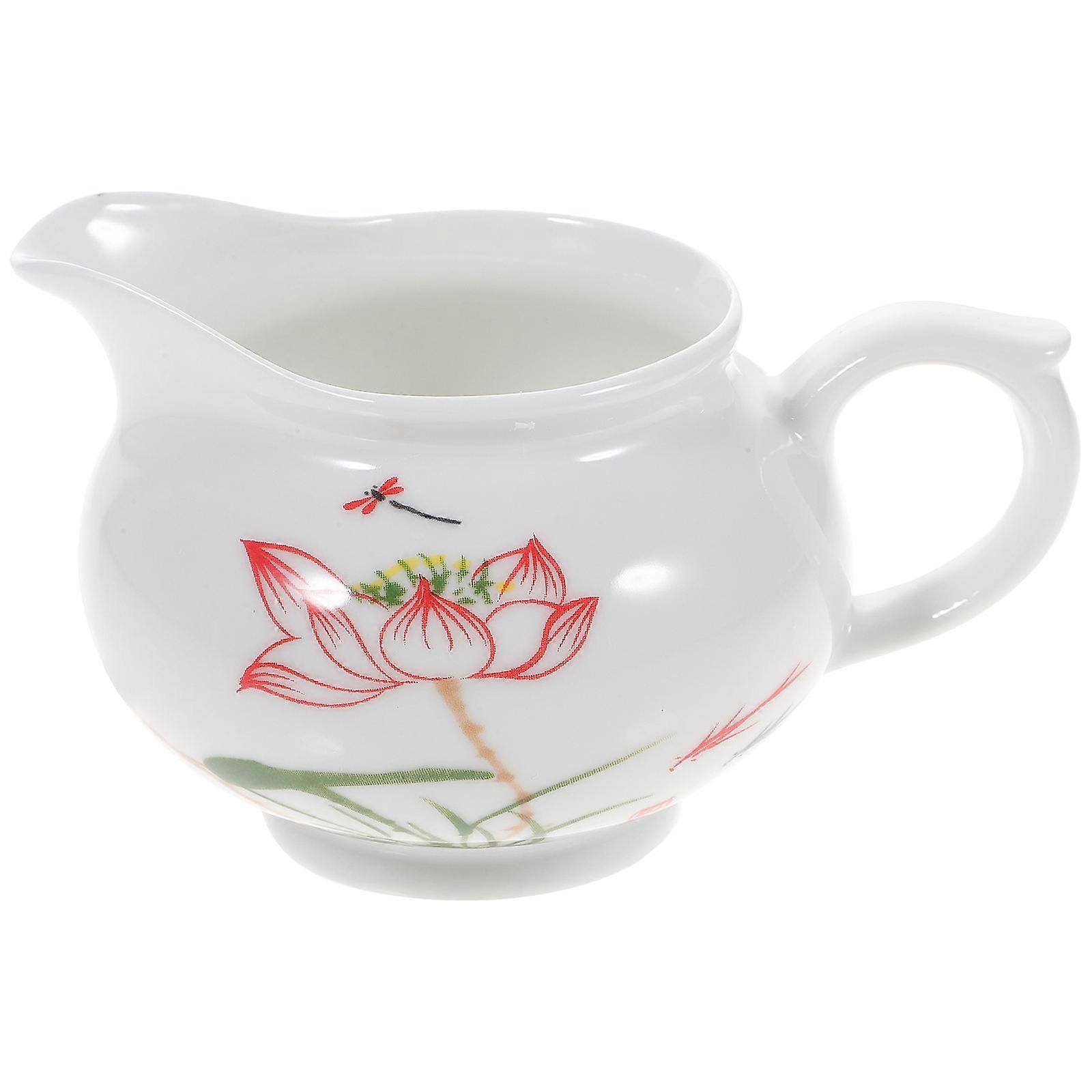 Gravy Boat with Handle Porcelain Sauce Pitcher for Salad Dressings Milk Cream