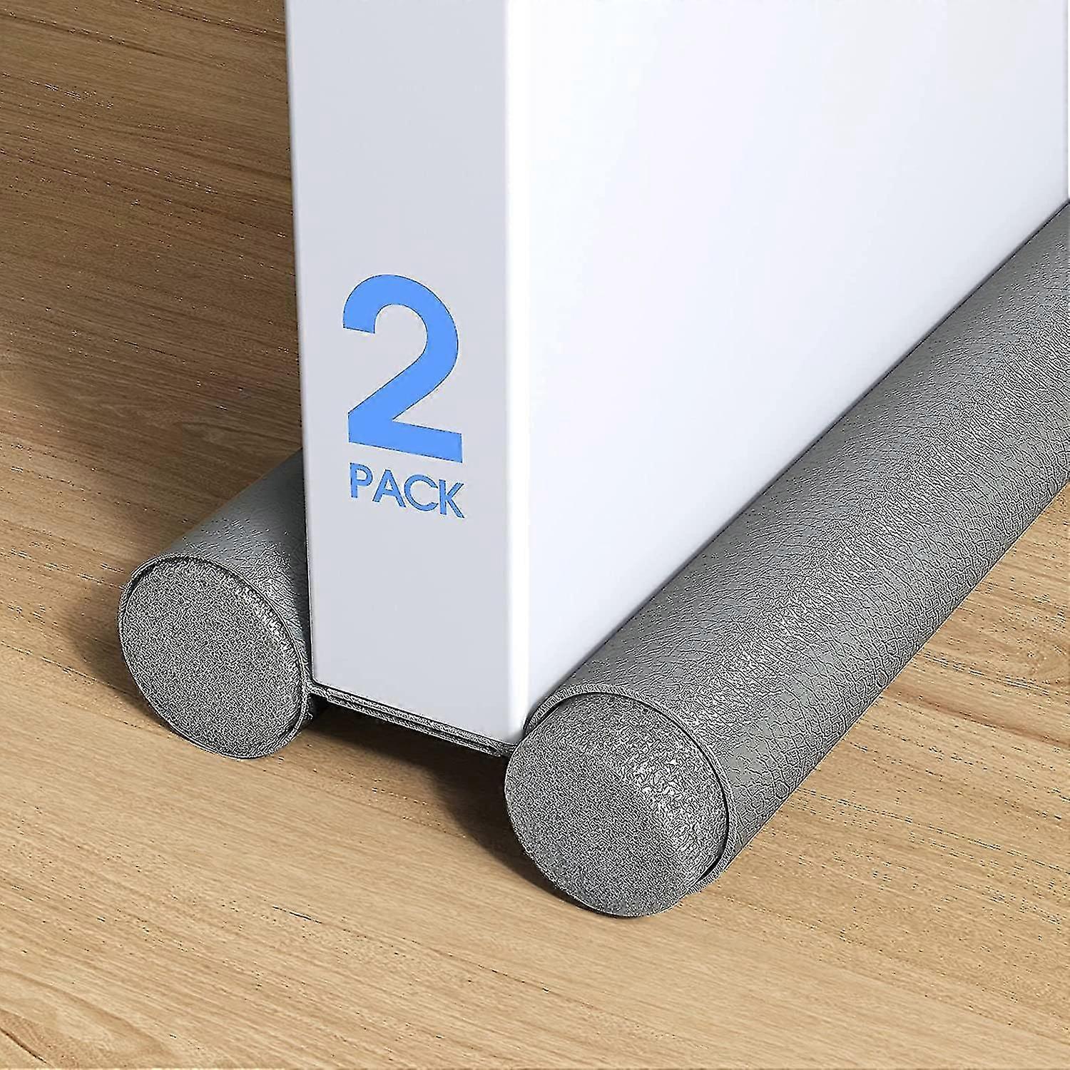 Door Draft Stopper Draught Excluder Adjustable Double Sided Grey-Good