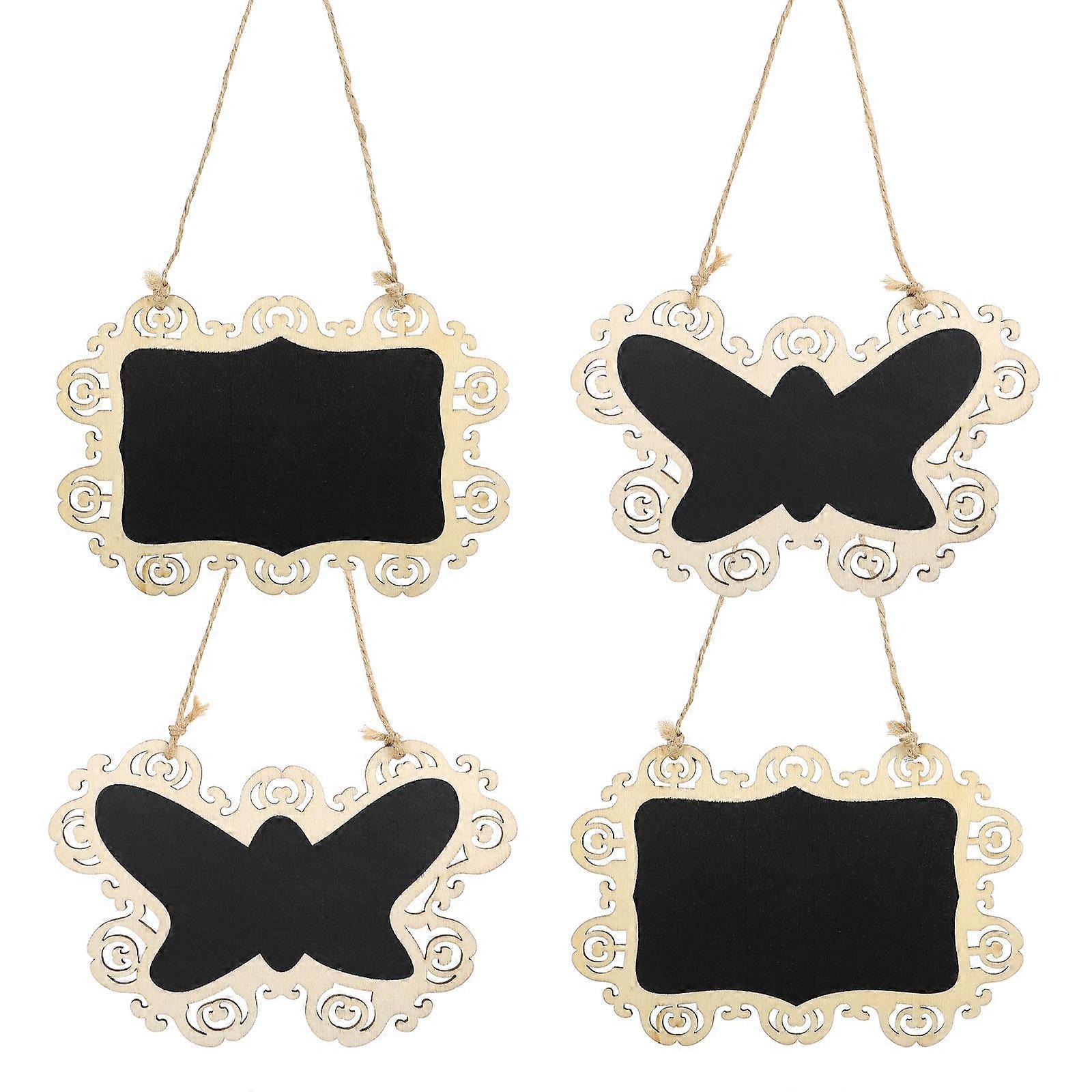 4Pcs agățat cretă tablă din lemn placă placă de mesaje practice