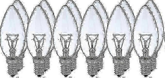12x E14 40W Clear White Classic Incandescent Candle Lights