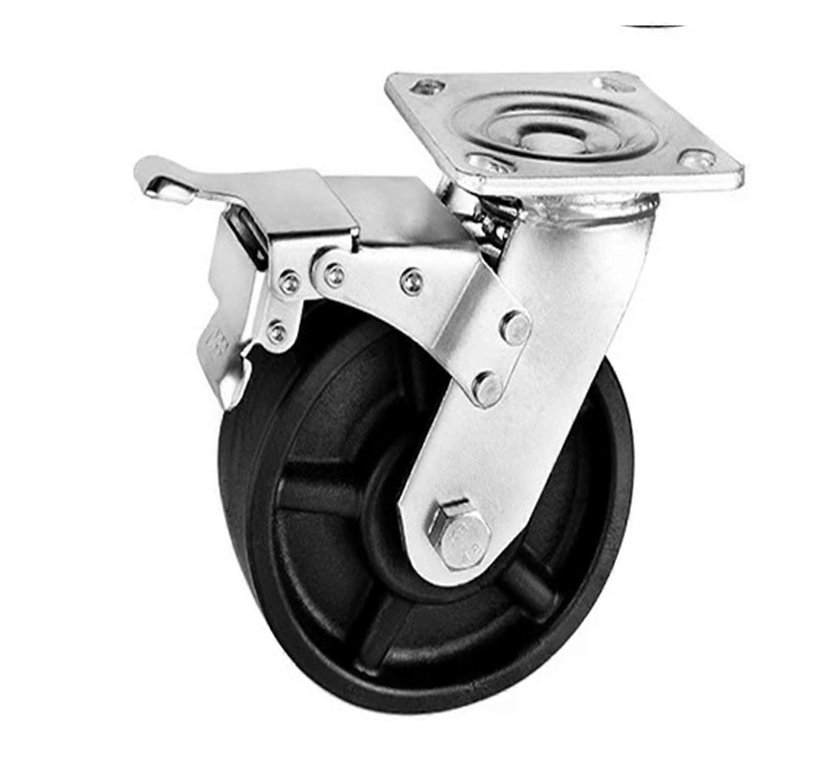 5 Inch Brake, Black Nylon OvenSwiveling Wheels
