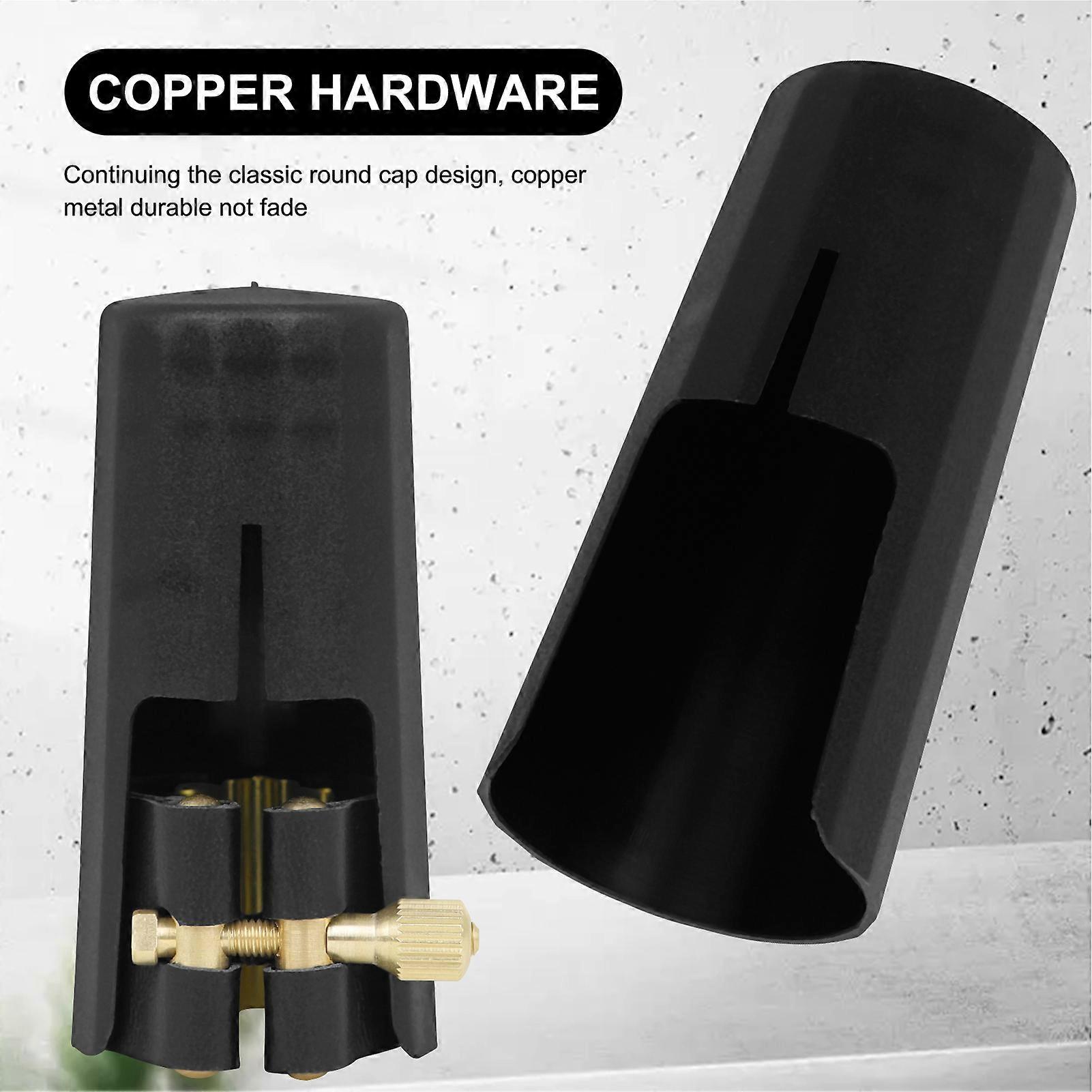 Saxophone Metal Buckle Leather Clip + Cap Single Copper Screw Adjustment Saxophone Ligature Compact Durable Ligature