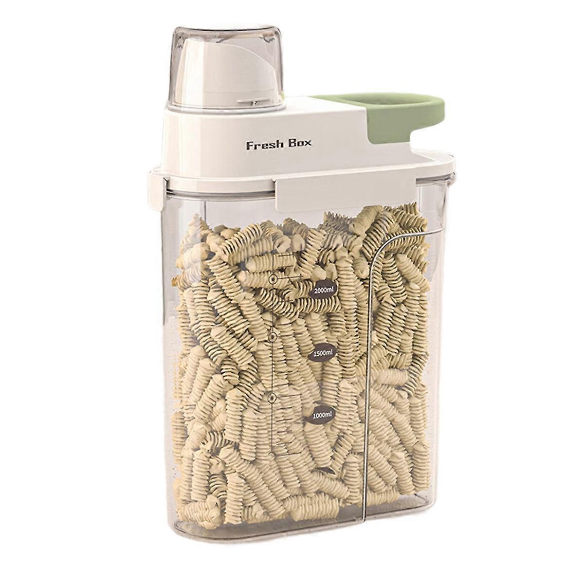 Sealed and Moisture-Proof Food Storage Container Designed with Measuring Cup Large Capacity Storage Box 2500ML Green