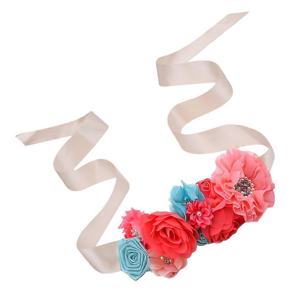 Rhinestone Flower Sash Belt for Decor Pink Multi-functionalAccessory 1 Piece
