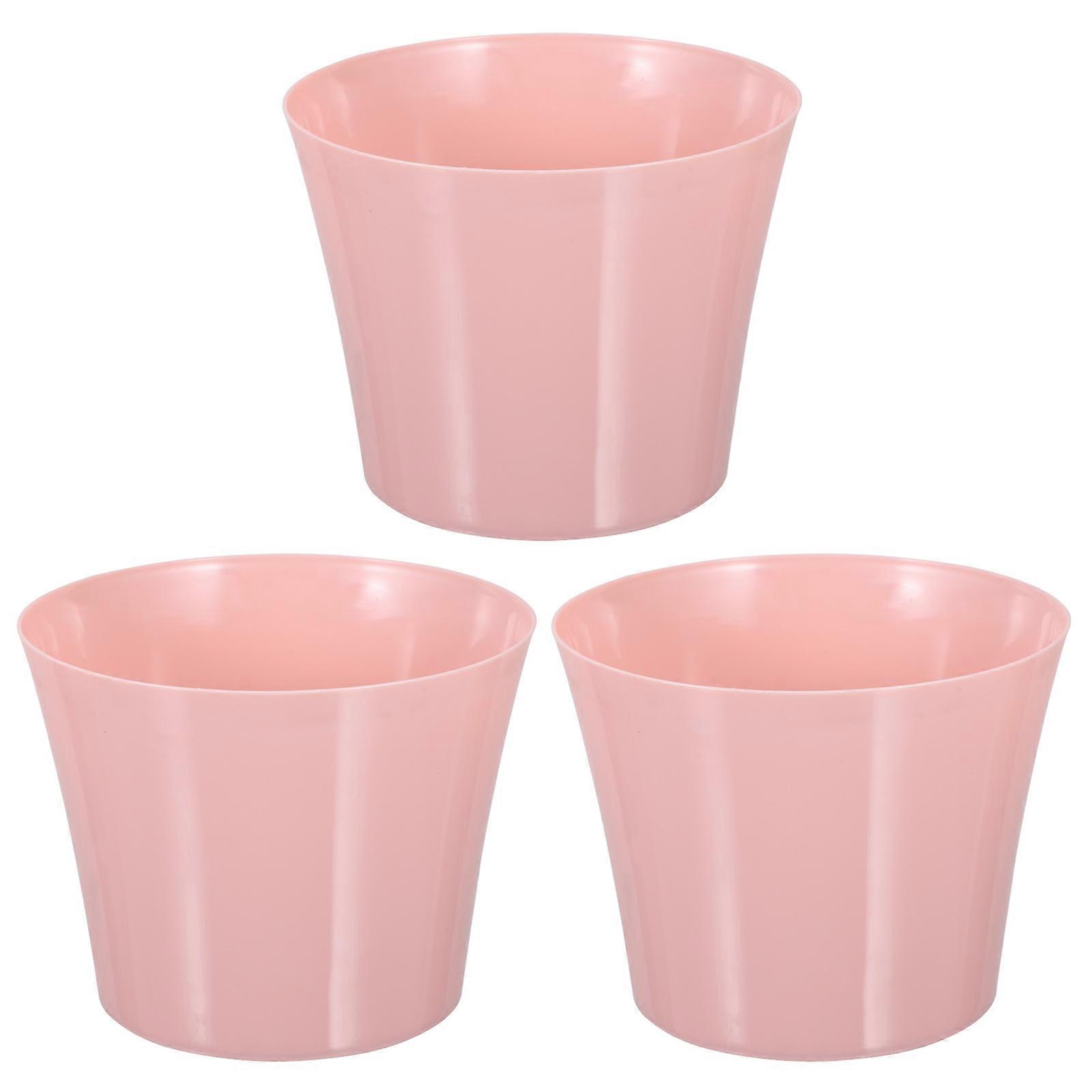 Lazy Flower Pots Self Absorbent Watering PP Material Round Use 3Pcs