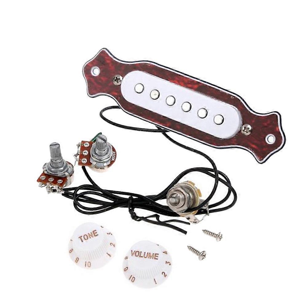 Pre-Wired Soundhole Pickup GMB324 Dark Red For Acoustic Guitar And Recording 1Set