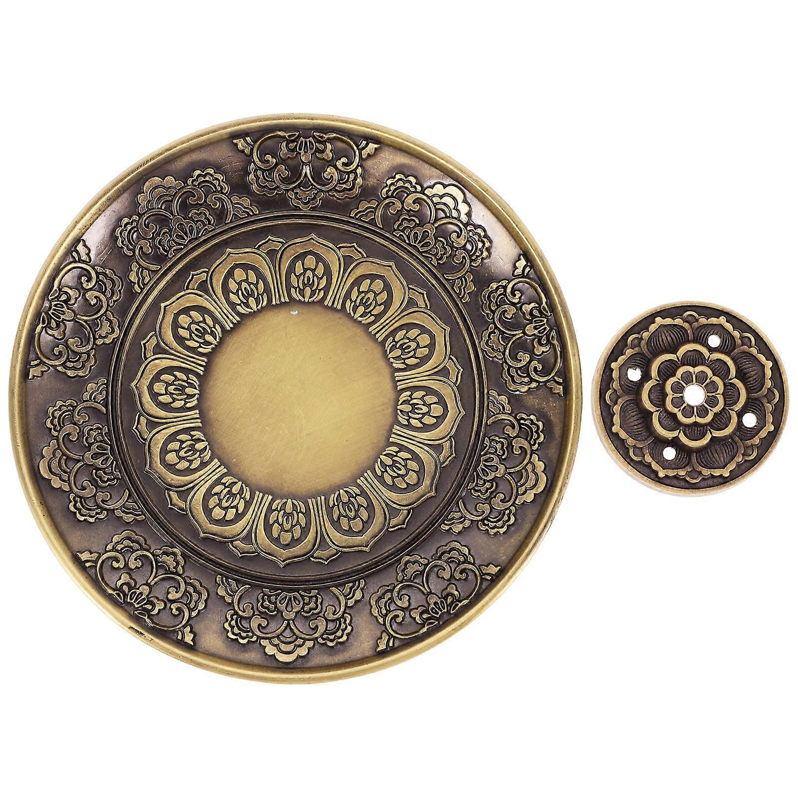 Sage Burner Brass Incense Plate Smudging Bowl Offering Plate Foldable Design For Yoga Spa Travel Use 1Pack