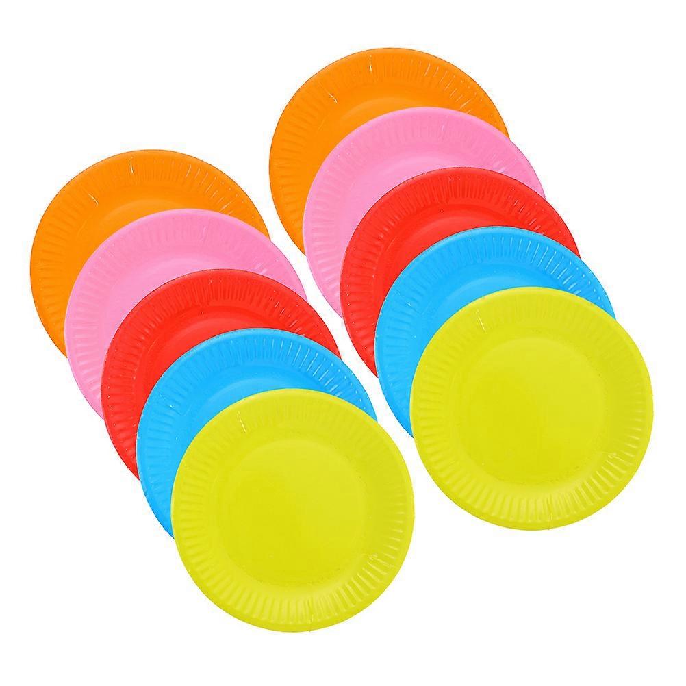 Paper Cake Platter For Family Gathering Hold Food Without Blue 50Pcs