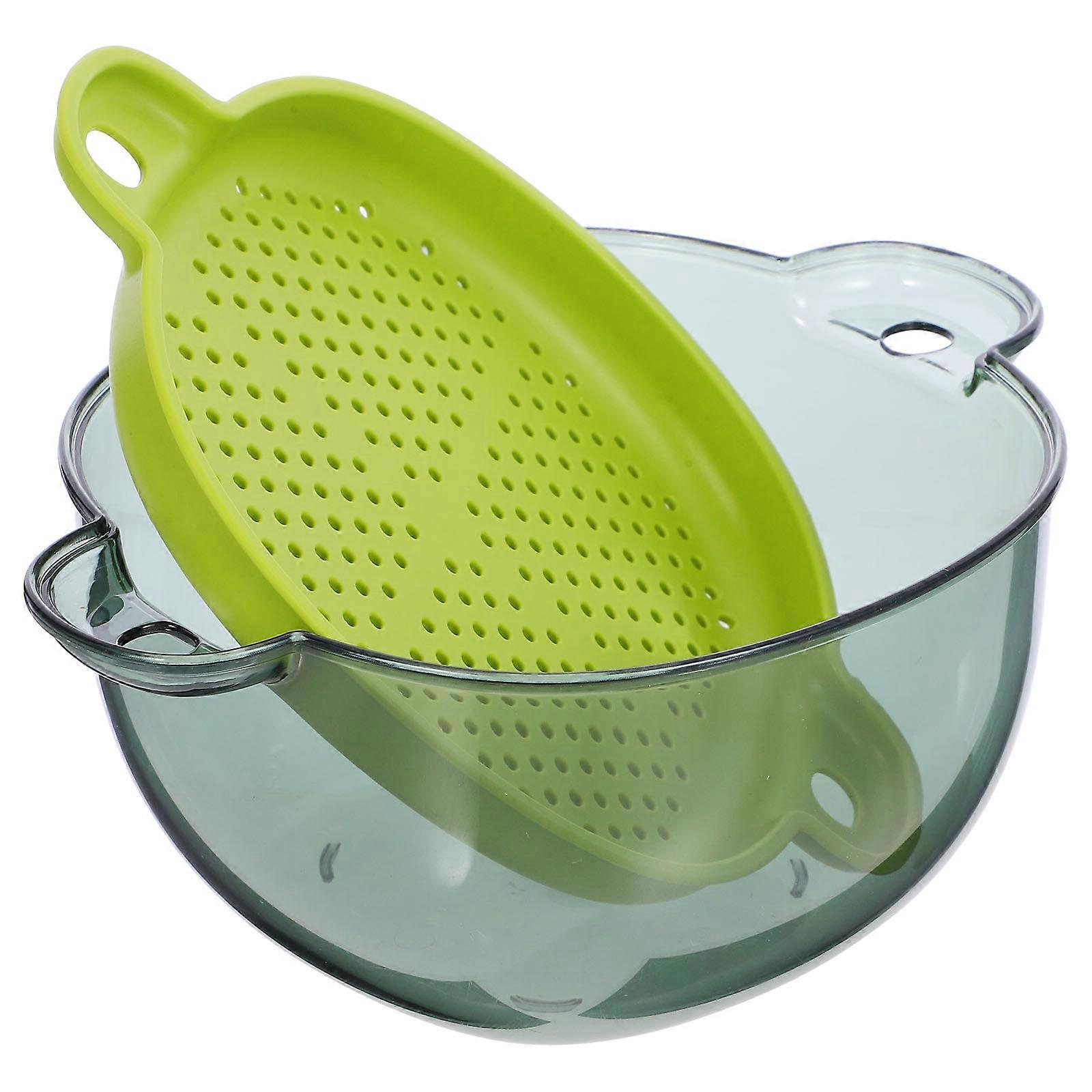 Fruit Washing Colander Multi Functional Drain Basket Square Shape Simple Style For Kitchen Use 2Pack