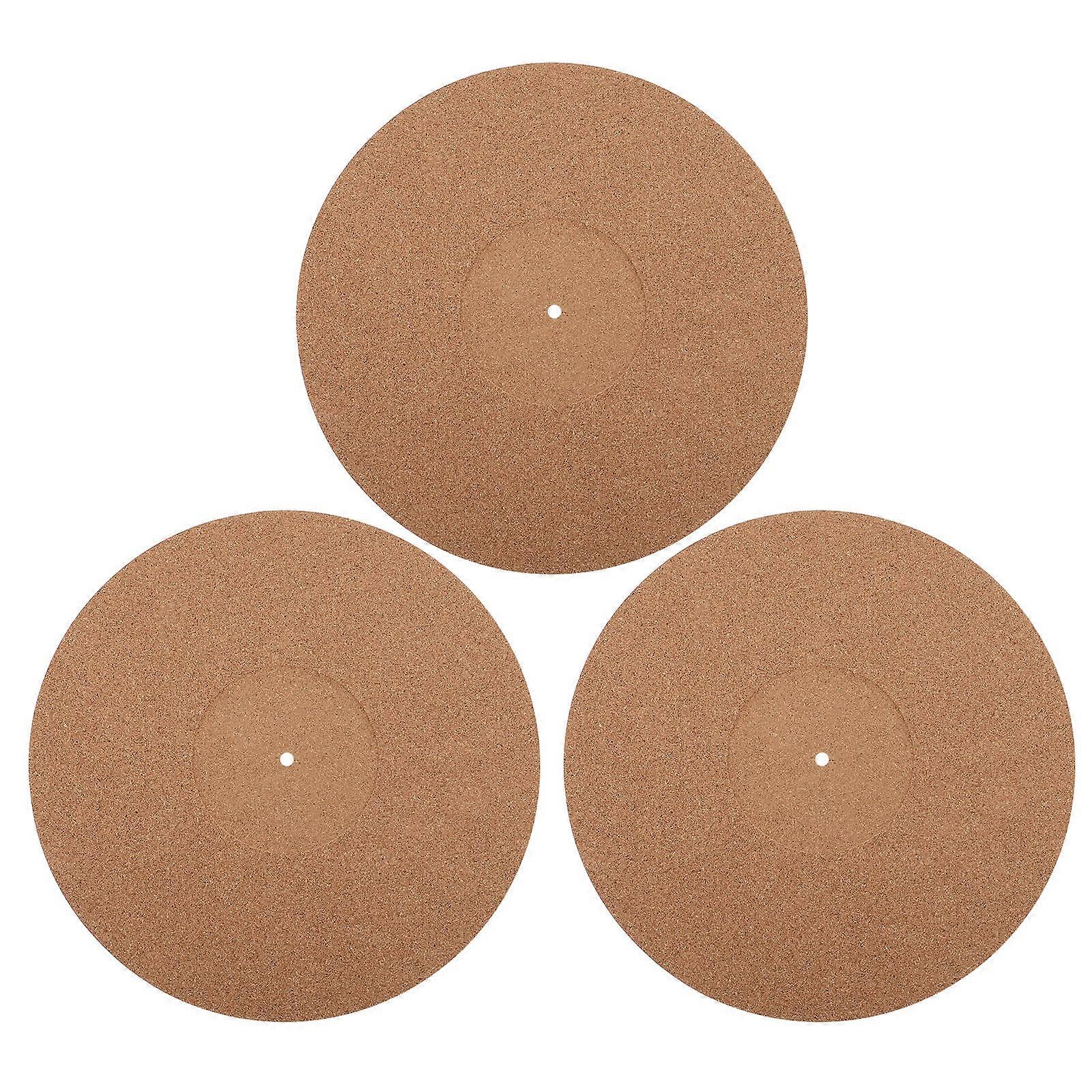 3pcs Cork Turntable Mats for Record Players   Noise Reduction Platter Pads   Durable & Stylish Audio Accessories for Vinyl Enthusiasts