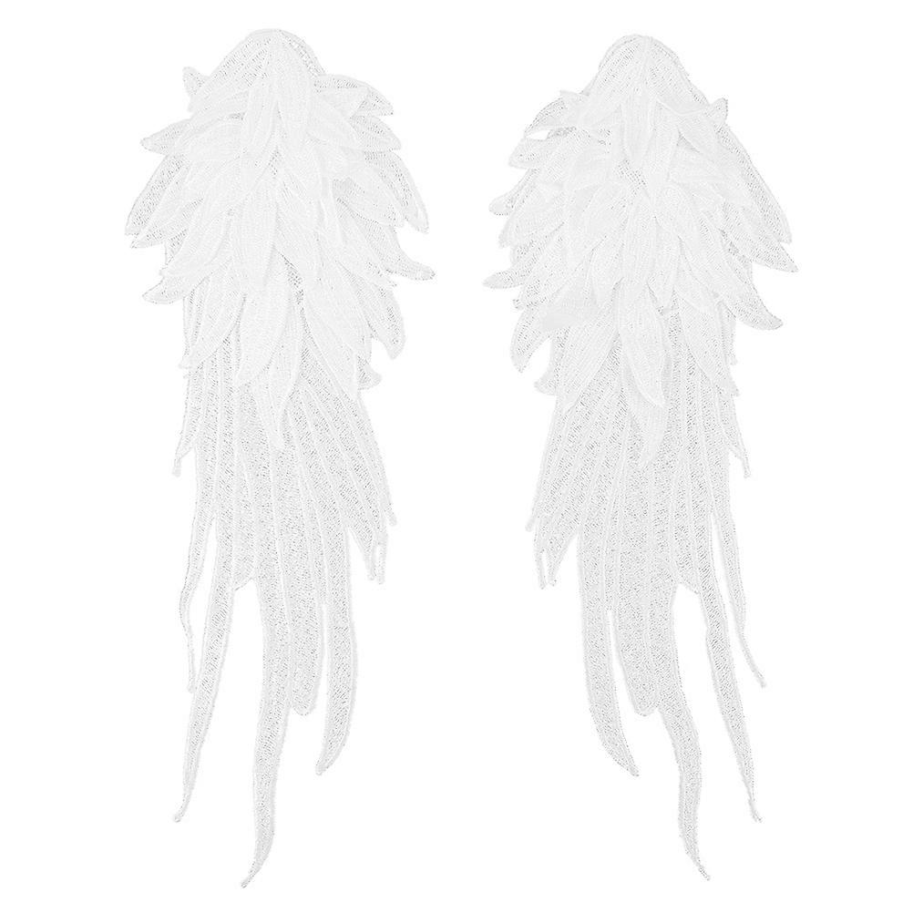 Embroidery Cloth Leaf Applique Wing Patch Diy Decoration Clothes 1 Pair
