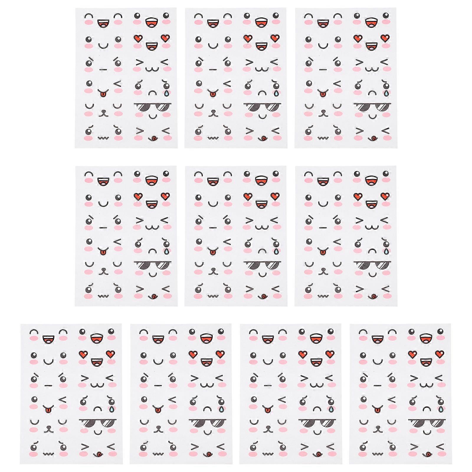 Easter Egg Face Stickers 10 Sheets of Self Adhesive Cute Expressions for Family Fun, Creative DIY Decorations for Boy & Girl Holiday Parties with