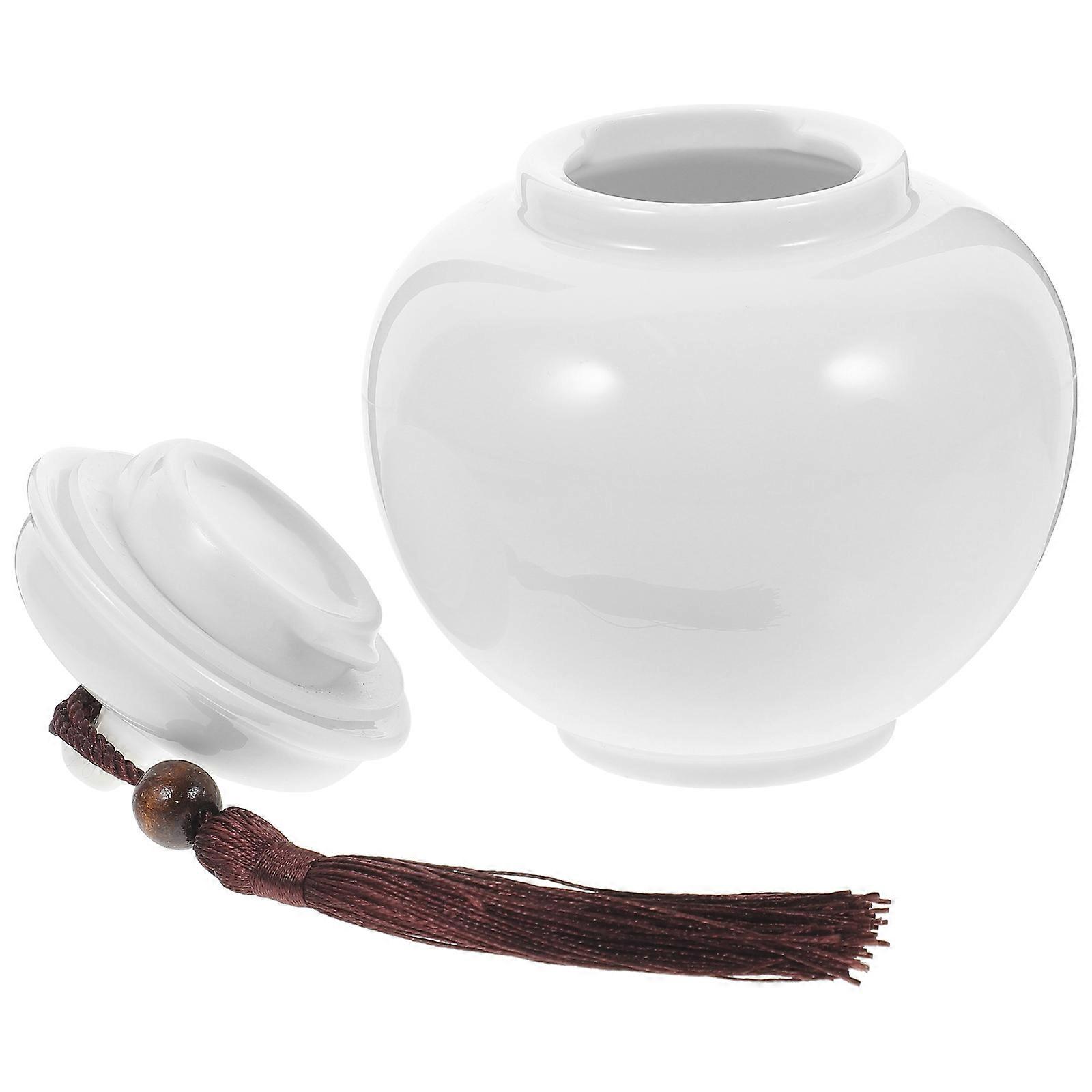 Airtight Ceramic Jar Honey Container Kitchen Display Round Shape Moisture-Proof 12.50X10.20X10.20CM 1Pack