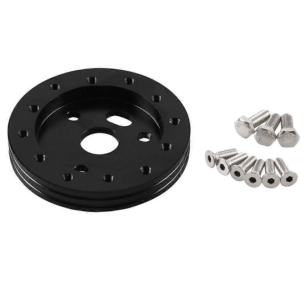 6 Hole To 3 Hole Steering Adapter 0.5 inch Steering Wheel Riser (Black)