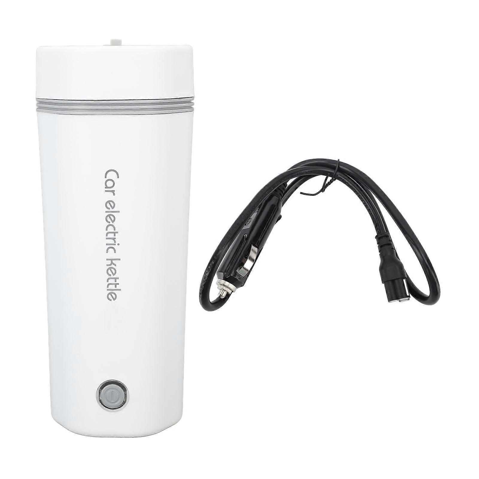 Bollitore Portatile Bianco 350ml in Acciaio Inox con Adattatore Auto 12V - 80W