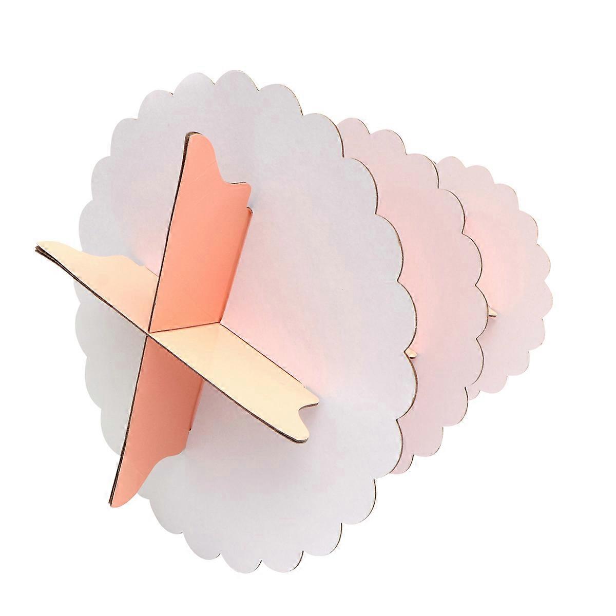 デザートスタンドケーキディスプレイラックピンク3層エレガントなデザイン誕生日結婚記念日フードプレゼンテーション1個