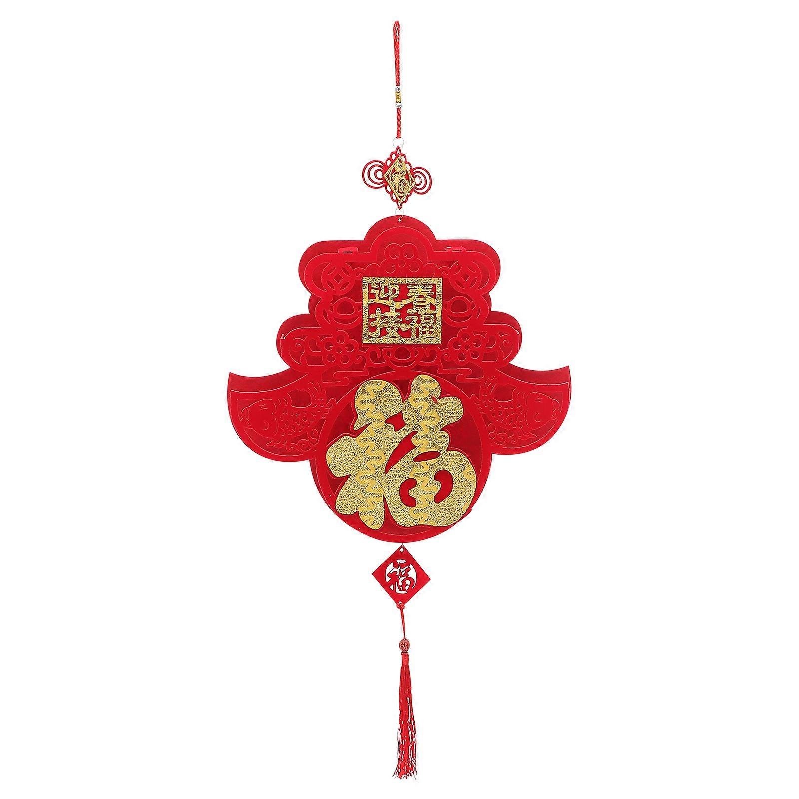 Festive Hanging Decorative Pendants Chinese Knot Red 82X35cm For Hosts 1Pcs
