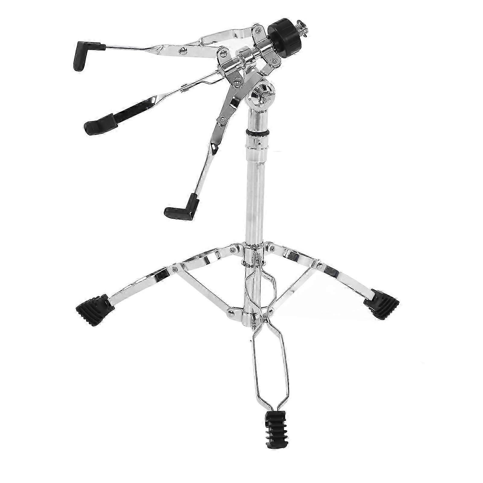 Cymbal Stand Double Layer Adjustable Height Folding Iron Silver Drum Stand with Base for Snare Ethereal Drum Dumb Drum