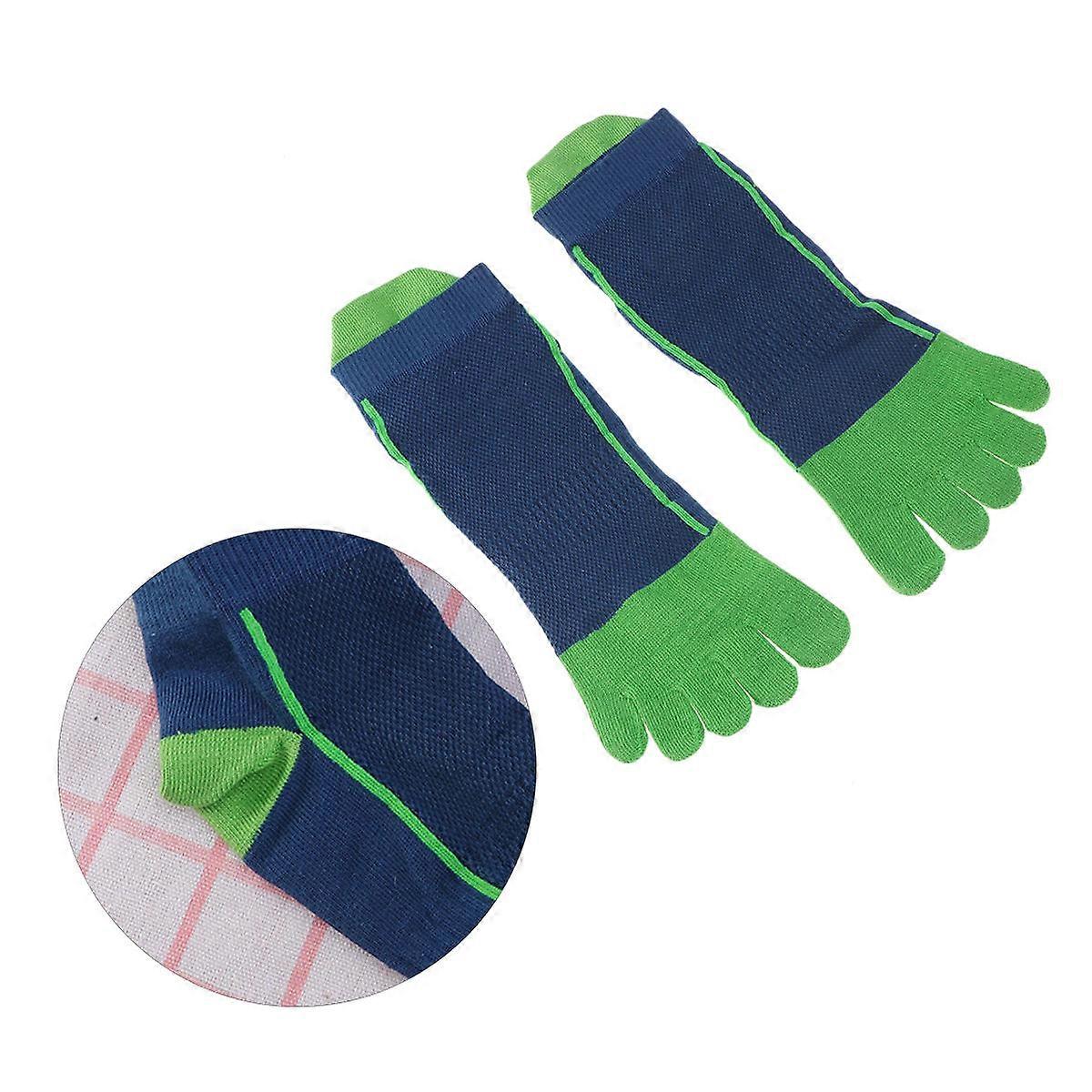 Cotton Ankle Socks Toe Socks Sports Activity Green Reduced Friction 1Pair