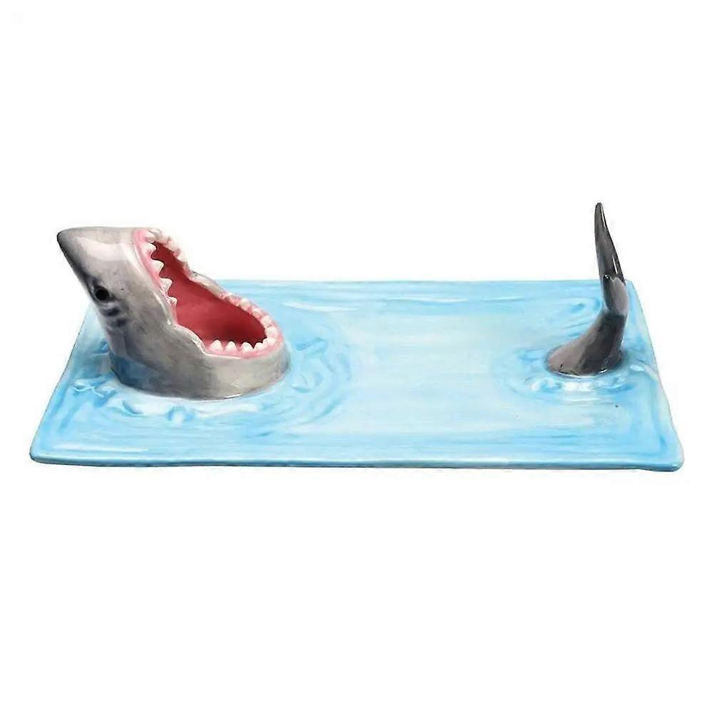 WAS UM ALLES IN DER WELT Shark Attack Sushi TellerKeramiktablettablage, Essstäbchen