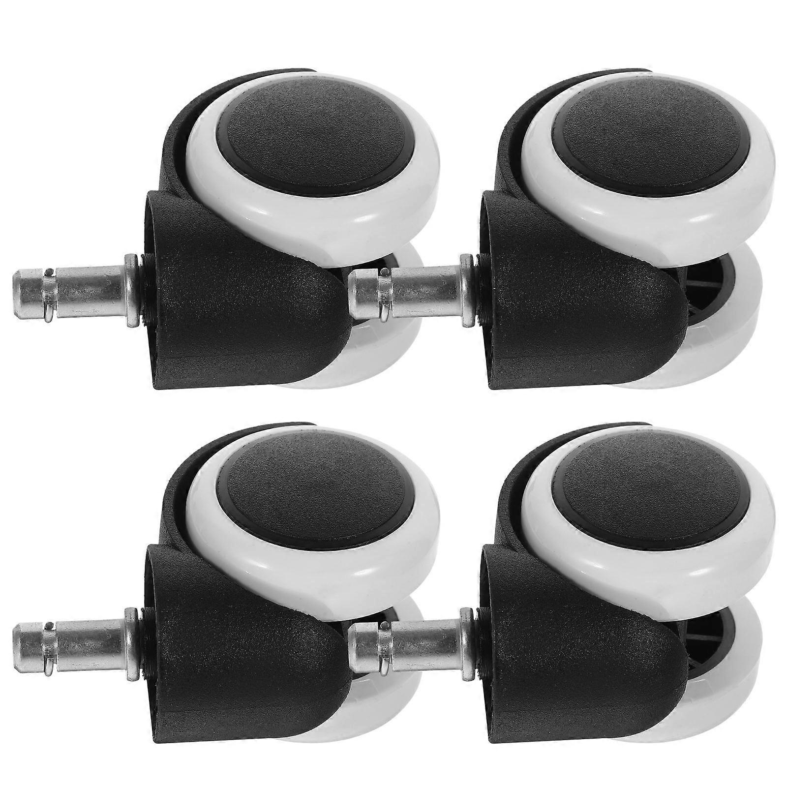 Computer Chair Wheels 4Pcs Caster Wheels For Office Use 360-Degree Rotation PVC Material Round Shape