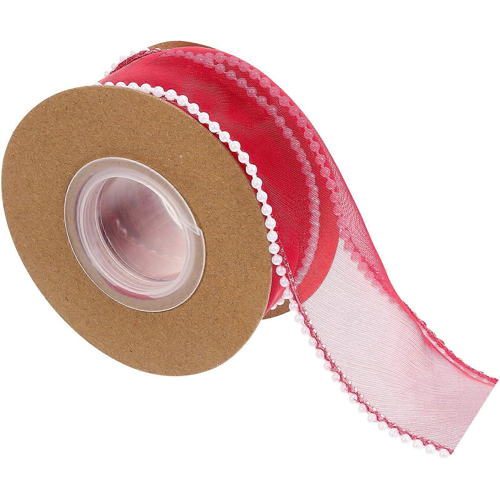 Ribbons For Crafting Craft Ribbon For Party Decorations Wave Designed Wide Ribbon Wine Red 458.00X4.00X0.20CM 1 Roll