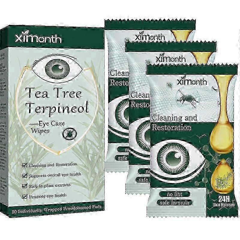 Eyelid Cleansing Wipes Eye Mite Removing Wipes Tea Tree Oil Moisturizing for Dry Eyes Cleansing Wipes Itchy Eyes