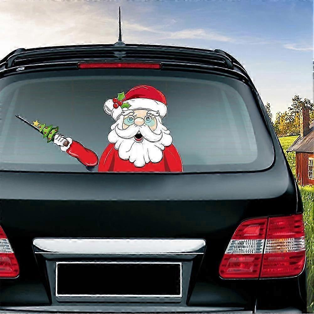 Arabalar için arka cam çıkartmaları, silecekler için klasik ve narin Noel çıkartmaları, su geçirmez çıkartmalar, çok şey