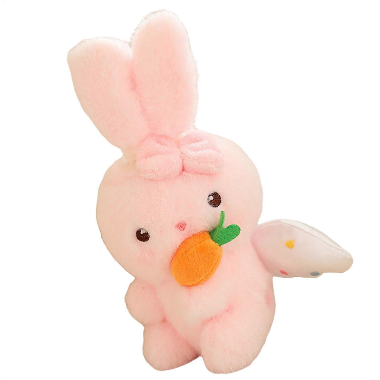String Doll Pull, String Stuffed Animal, Bear Filled Animal with Wings Ribbit Interactive Home Decor Interactive Throw Pillow for Birthdays Pink